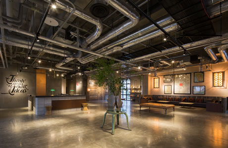 Hotel front lobby symbolizing “The WAREHOUSE”