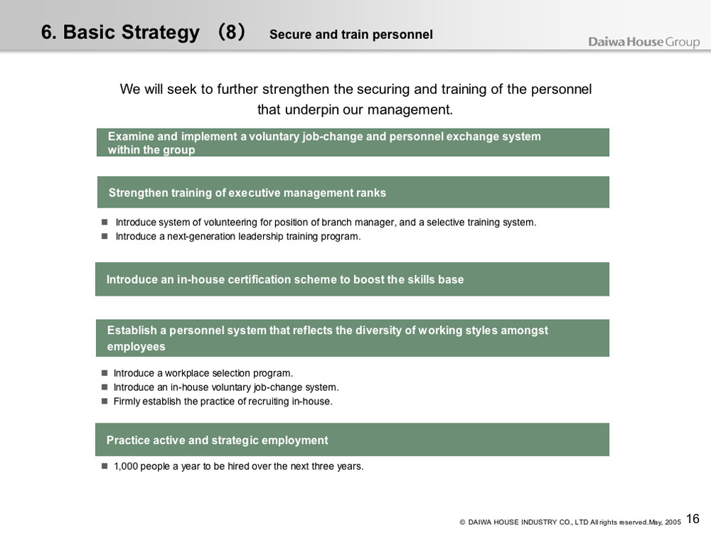 Basic Strategy (8) Secure and train personnel