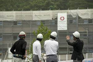 The post-disaster public housing project under construction