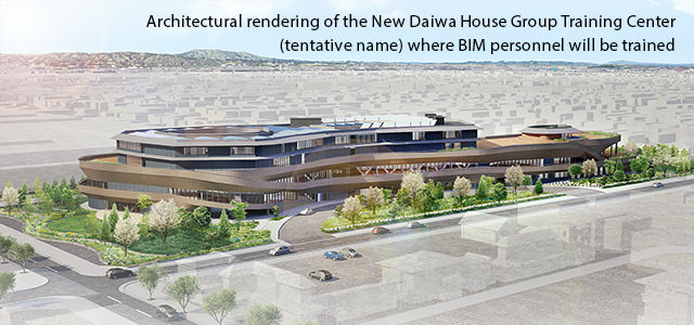 Architectural rendering of the New Daiwa House Group Training Center (tentative name) where BIM personnel will be trained
