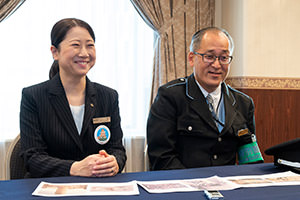 Photos of the hotel’s opening seen on a table