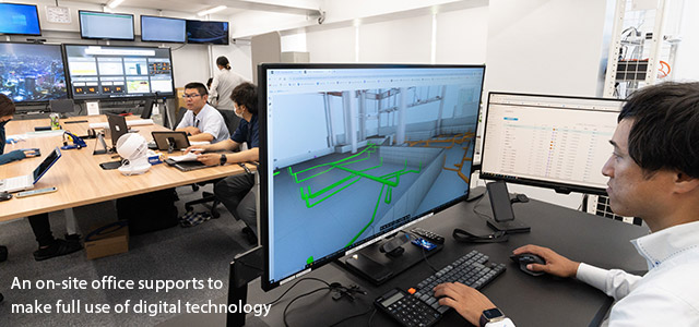 An on-site office supports to make full use of digital technology
