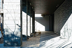 The approach where a row of columns draws the view to a central point
