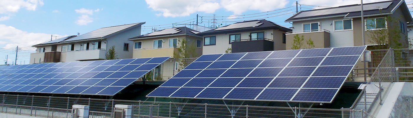 A photovoltaic power generation facility with a total of about 100kW is installed on the south side of the town