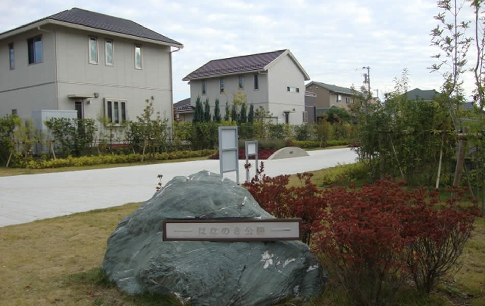 The park located at the center of the community.
