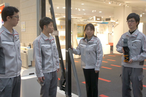 Four research staff involved in the development of the xevoΣ (left to right: Sumito Saito, Manabu Nakagawa, Tamaki Maeda, Ken Nishimura)