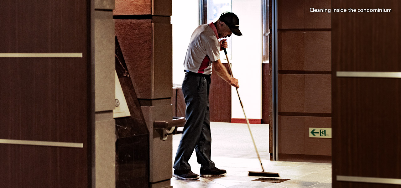 Cleaning inside the condominium