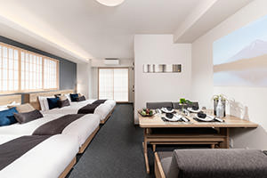Various types of beds are available, including multiple beds and loft type
