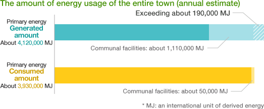 The amount of energy usage of the entire town (annual estimate)